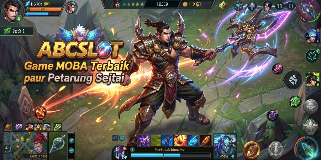 Tangkapan layar gameplay seru di ABCSLOT dengan aksi MOBA yang mendebarkan.