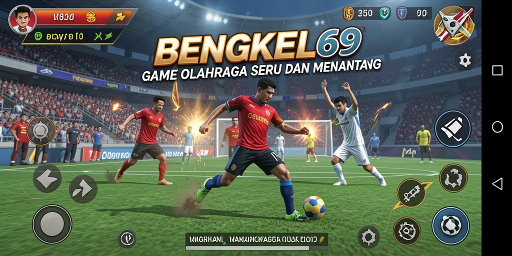Tampilan utama gameplay BENGKEL69 dalam aksi olahraga menarik.