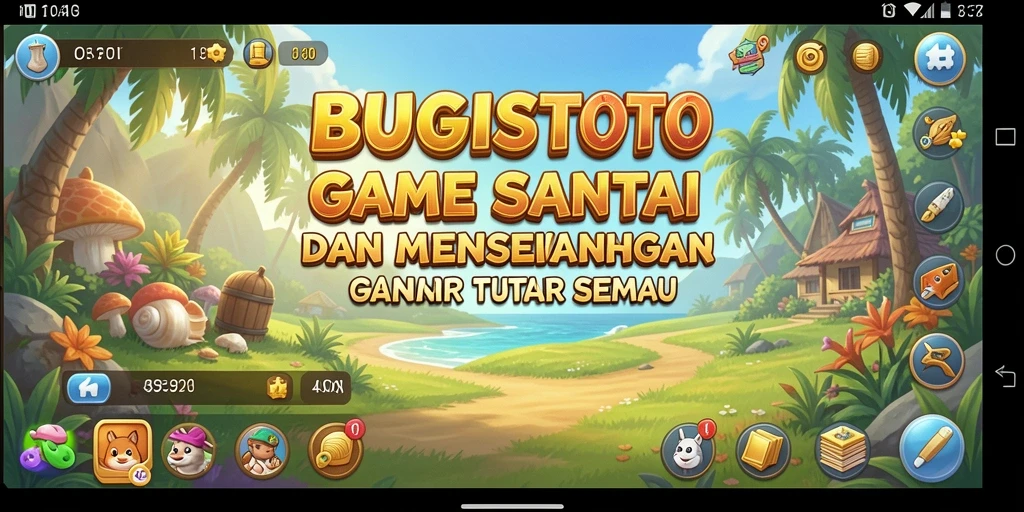 Tangkapan layar menunjukkan karakter lucu dalam gameplay BUGISTOTO.