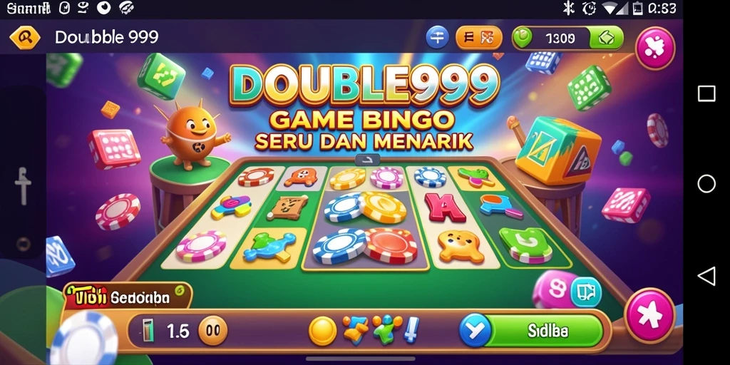 Tampilan gameplay menarik dari DOUBLE999 yang penuh warna.