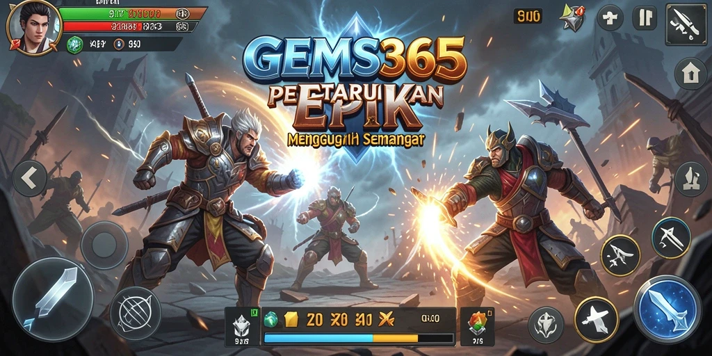Gameplay GEMS365 menampilkan pertarungan seru dengan grafis yang menakjubkan.