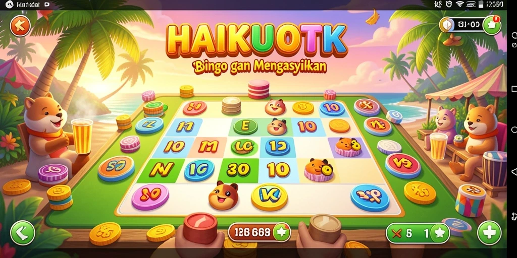 Screenshot gameplay HAIKUOTK menampilkan keseruan permainan Bingo.