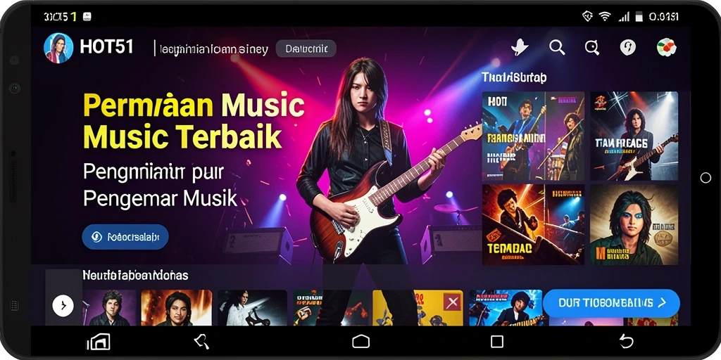 Tampilan gameplay interaktif HOT51 yang membuat bermain musik semakin seru.