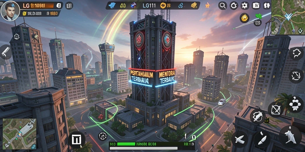 Screenshot utama LG111 menampilkan aksi intens dalam gameplay Tower Defense.