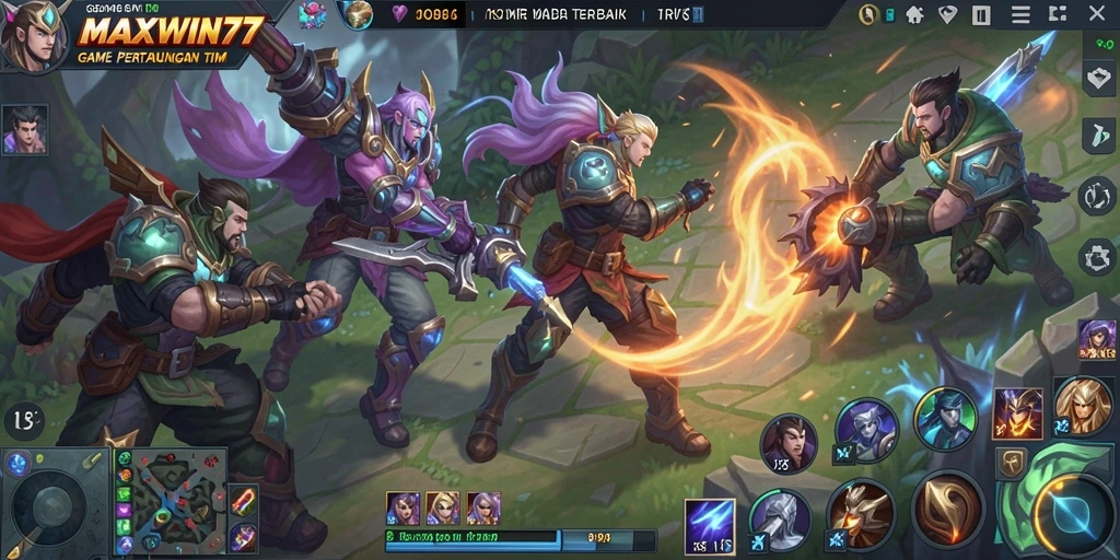 Tampilan menarik dari gameplay <strong>MAXWIN77</strong> saat pertarungan sengit terjadi.