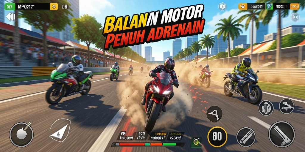 Gameplay menarik MPO2121 dengan balapan motor yang seru.