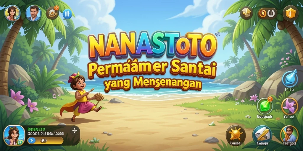 Tampilan gameplay NANASTOTO yang ceria dan menarik.