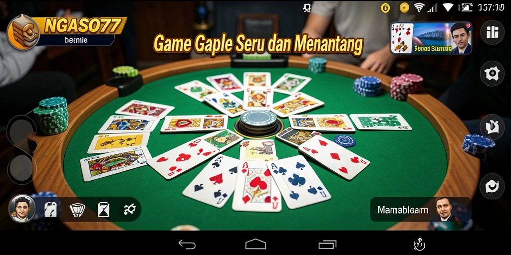 Tampilan gameplay seru NGASO77 saat bermain Gaple.