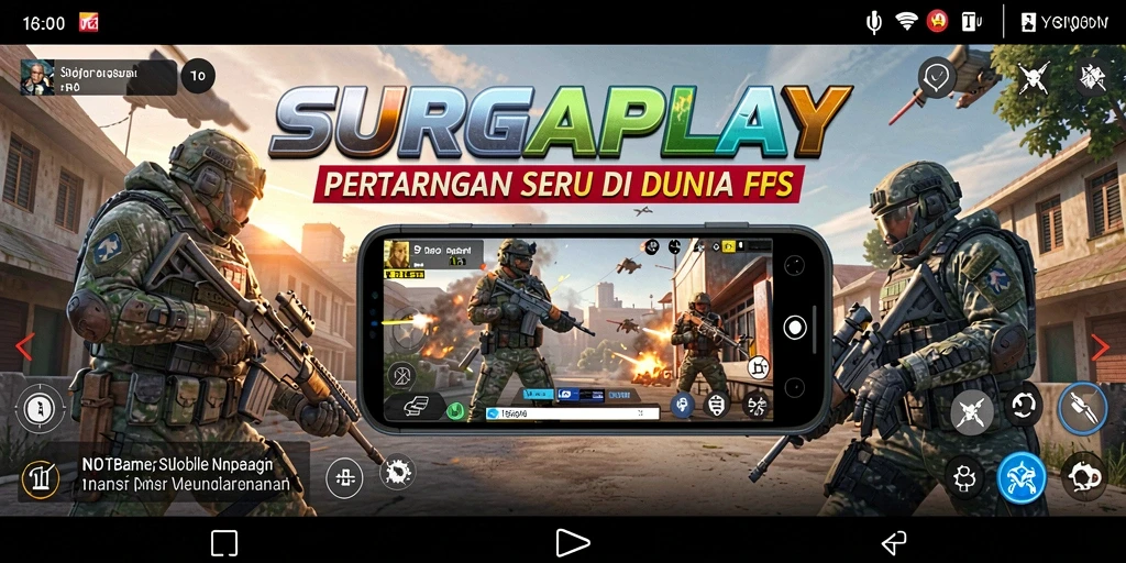 Screenshot gameplay SURGAPLAY menampilkan aksi seru dalam pertempuran FPS.
