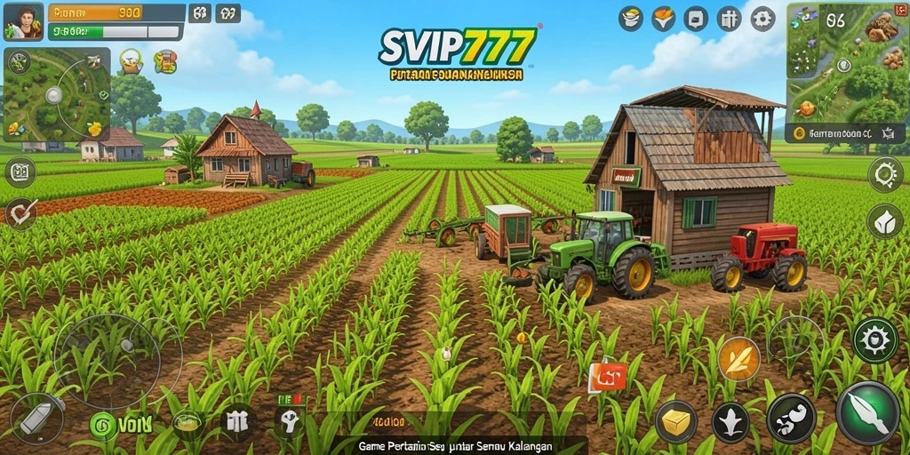 Tampilan screenshot SVIP777 menunjukkan keseruan aktivitas bertani yang beragam.