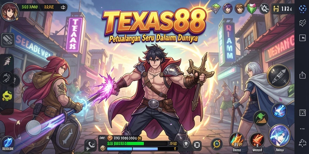 Tampilan gameplay yang menampilkan karakter anime bertarung.